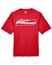 Load image into Gallery viewer, PERFORMANCE Bass Champs Logo Tee Moisture Wicking Cool Fabric in 5 Colors
