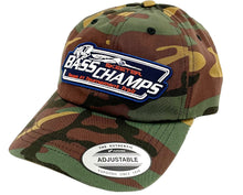 Load image into Gallery viewer, Dad Cap With Bass Champs Logo Patch in Camo, Pink Or Navy
