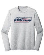 Load image into Gallery viewer, PERFORMANCE LONG SLEEVE Bass Champs Logo Tee Moisture Wicking Cool Fabric
